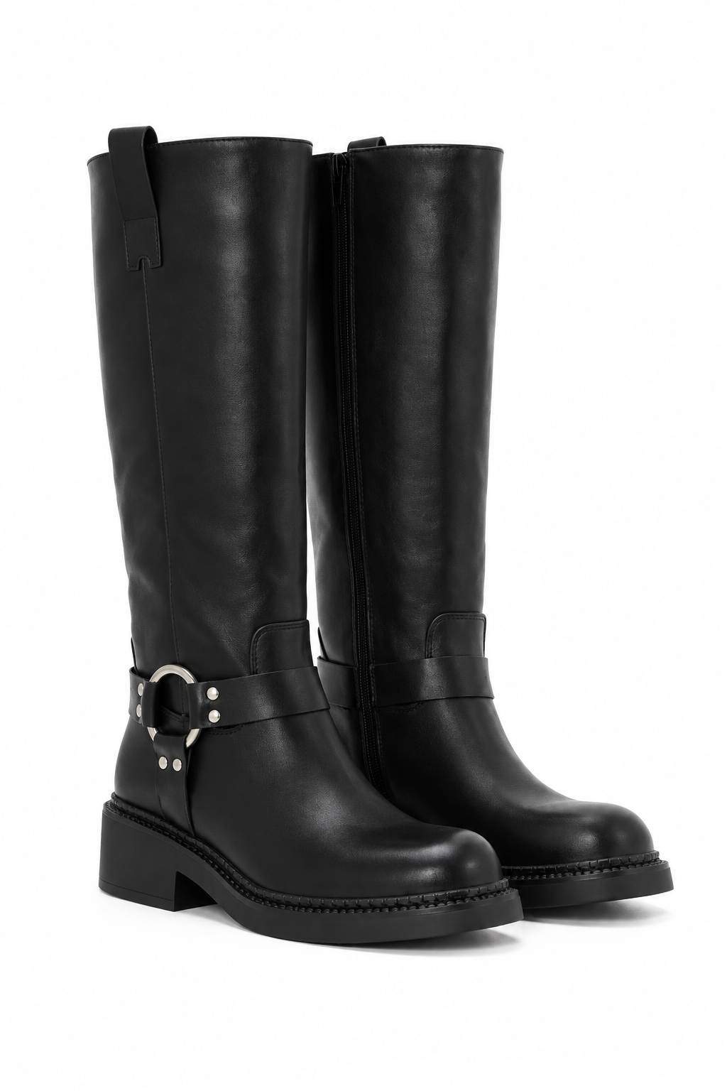 Biker Boots Faux Leather Zwart