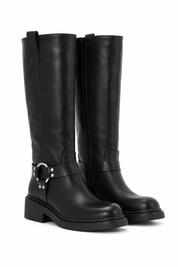 Biker Boots Faux Leather Zwart