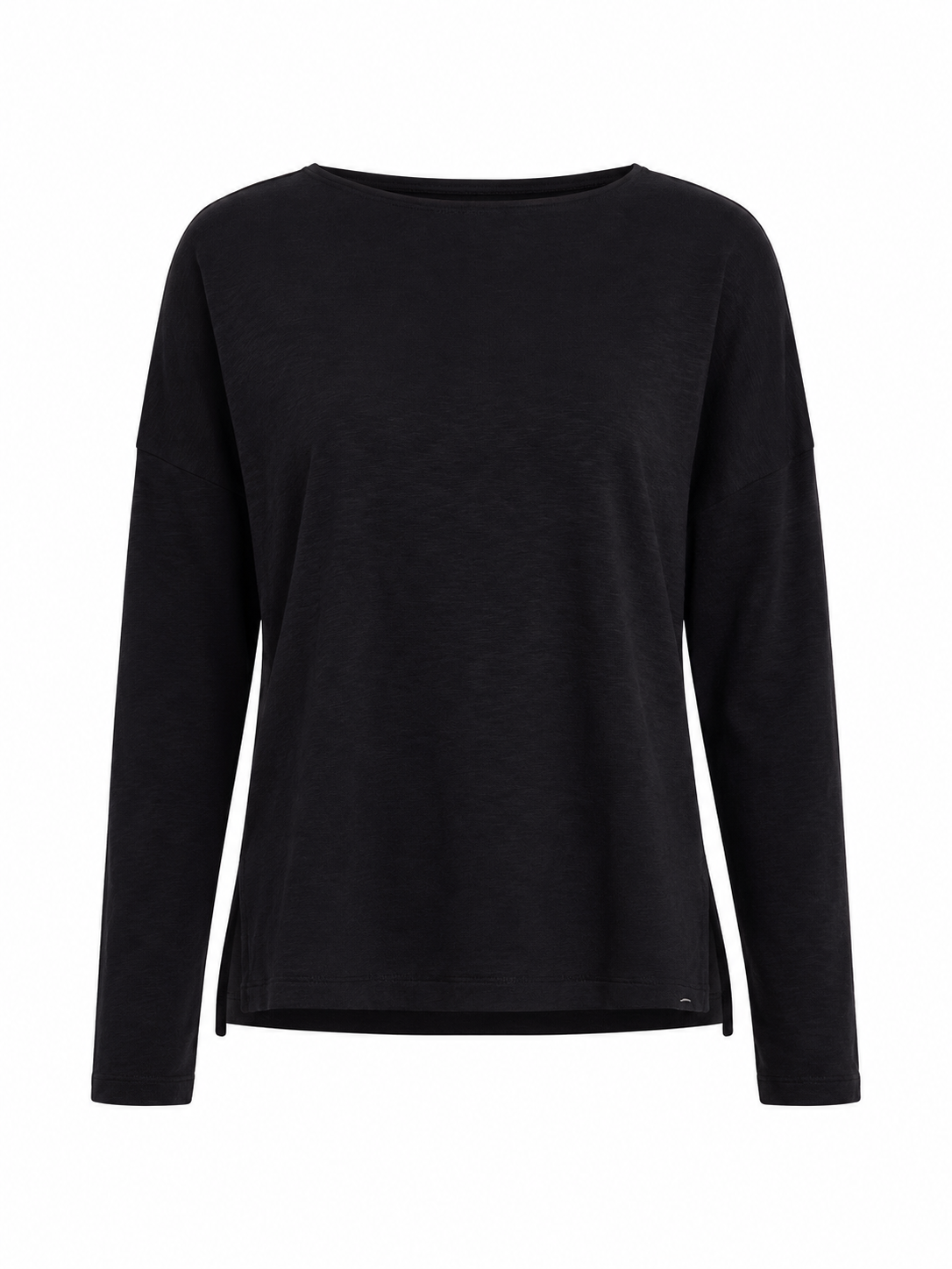 T-Shirt Lange Mouwen Split Zwart