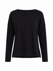 T-Shirt Lange Mouwen Split Zwart