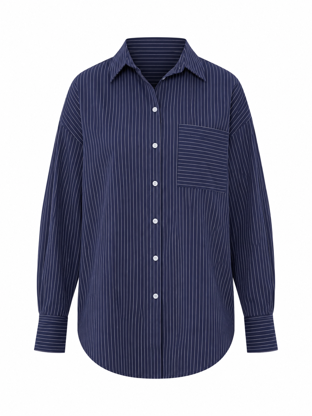 Blouse Streepjes Donker Blauw