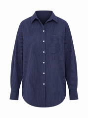 Blouse Streepjes Donker Blauw