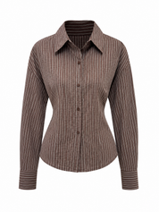 Blouse Getailleerd Bruin