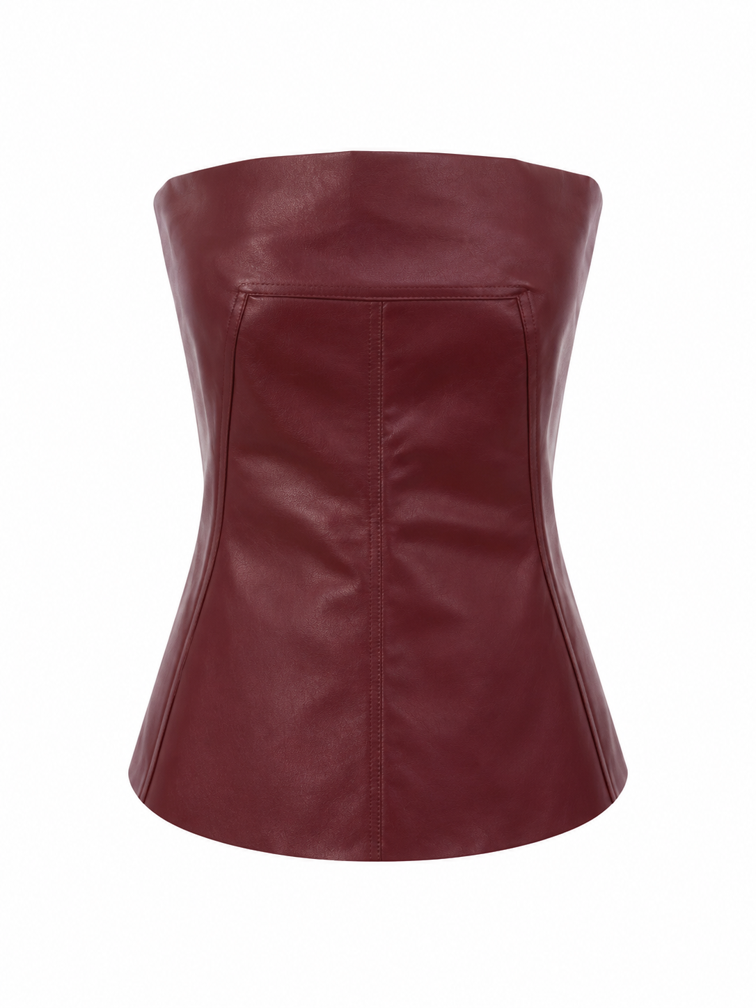 Bandeau Top Faux Leather Bordeaux