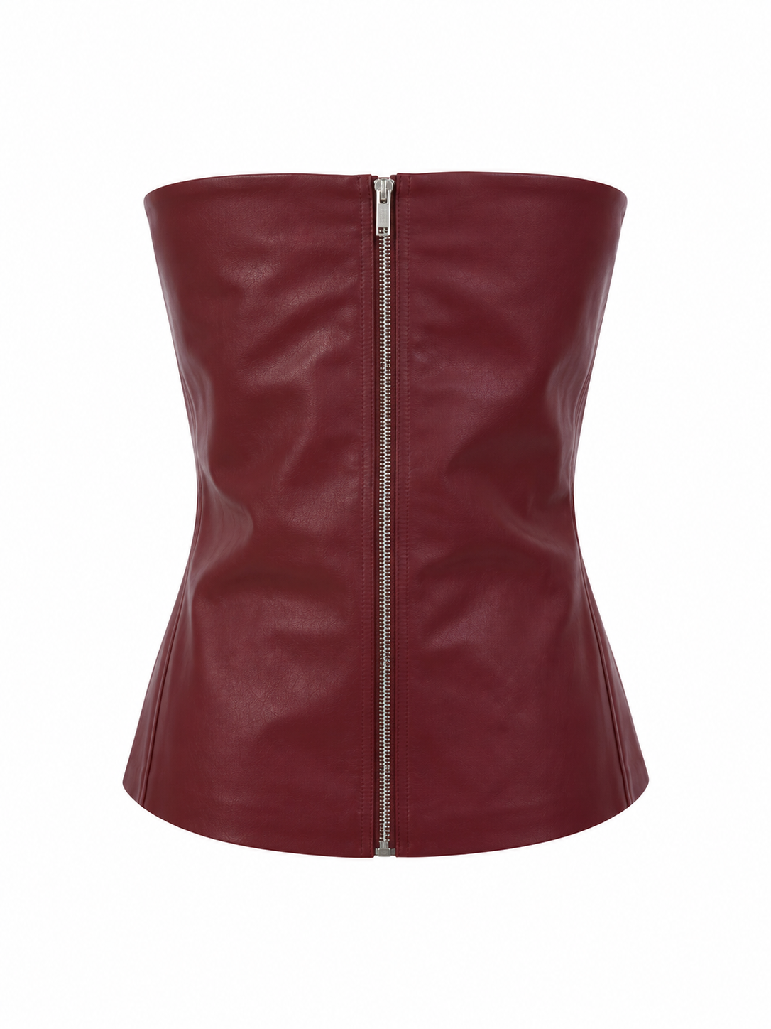 Bandeau Top Faux Leather Bordeaux