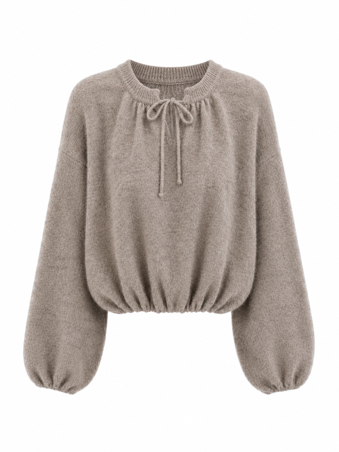 Trui Slouchy Fit Striksluiting Taupe