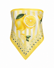 Lemon Print Sjaal Top Geel