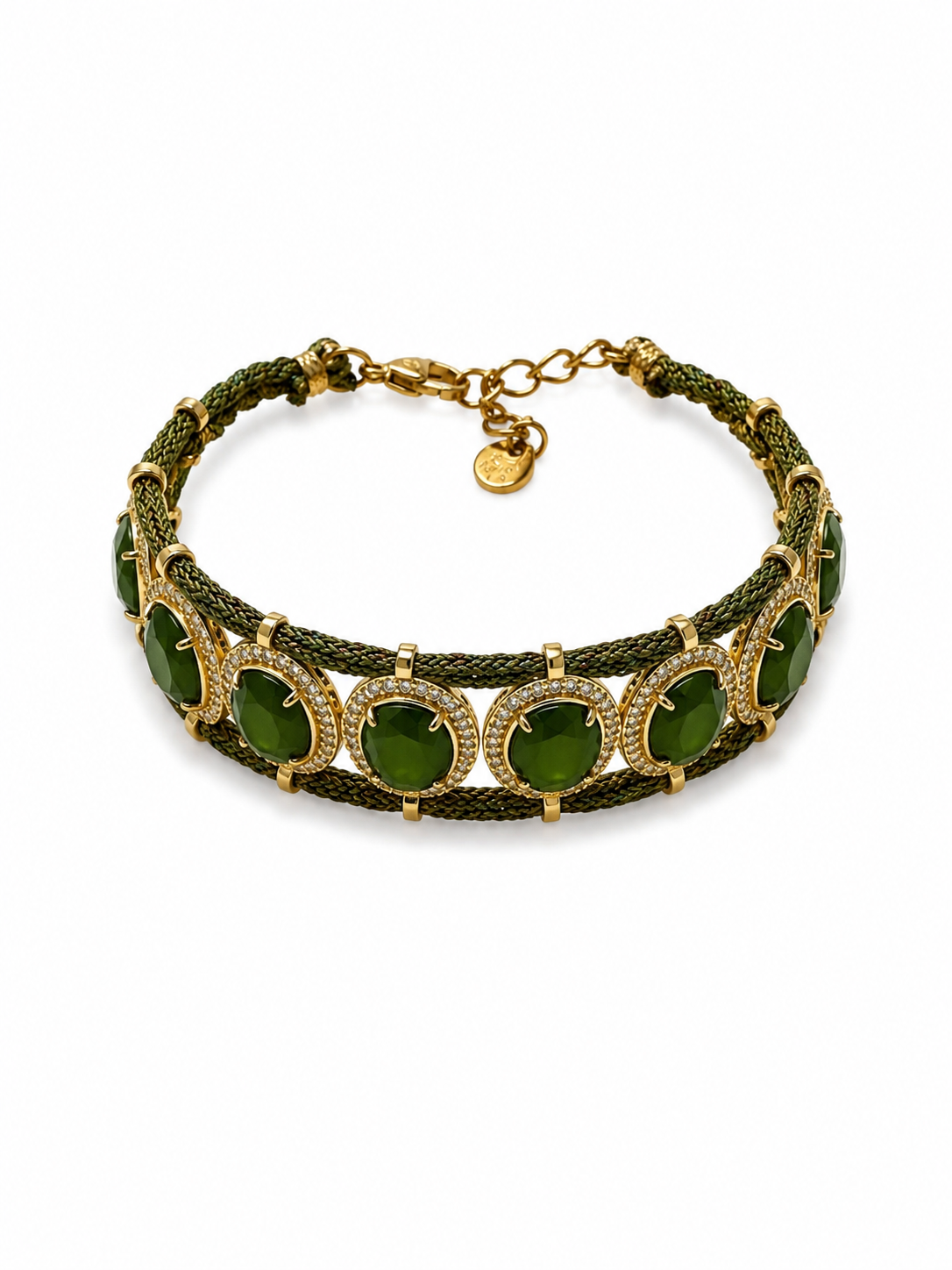 Armband Ovale Stenen Olijf Groen