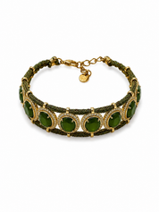 Armband Ovale Stenen Olijf Groen