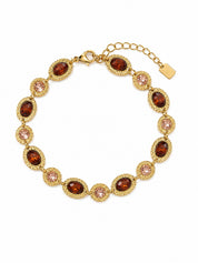 Armband Oval Stones Roze/Bruin