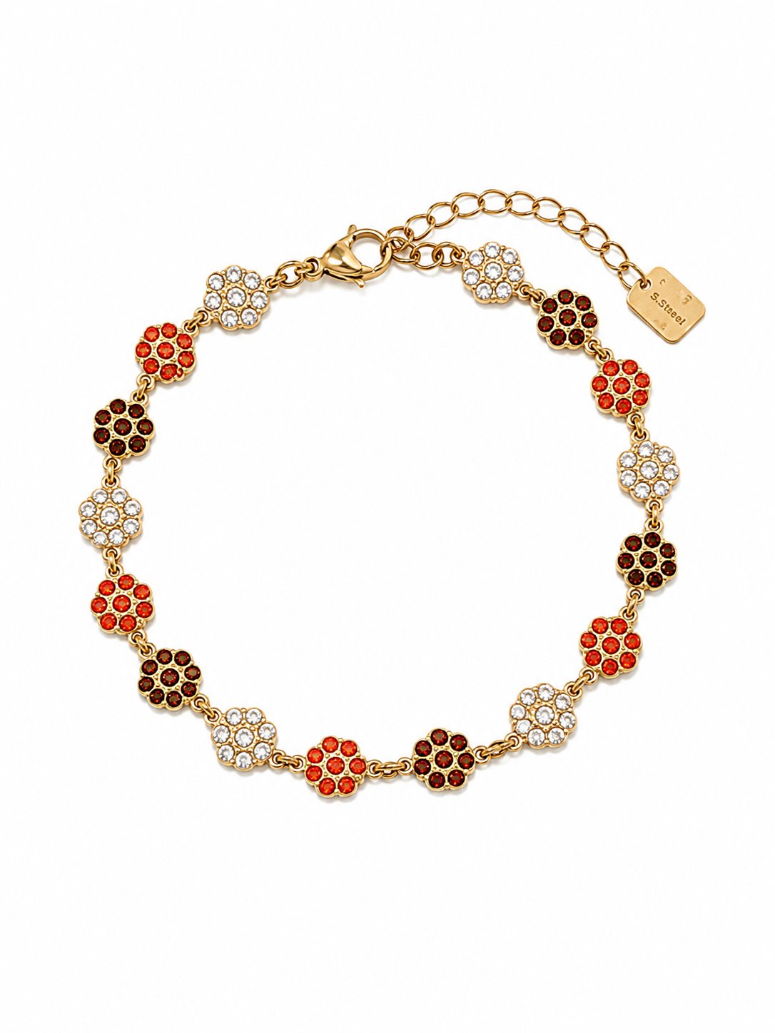 Armband Shiny Bloemen Goud/Bruin