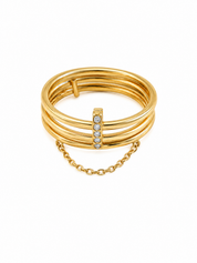 Ring Chain Linked Layers Goud