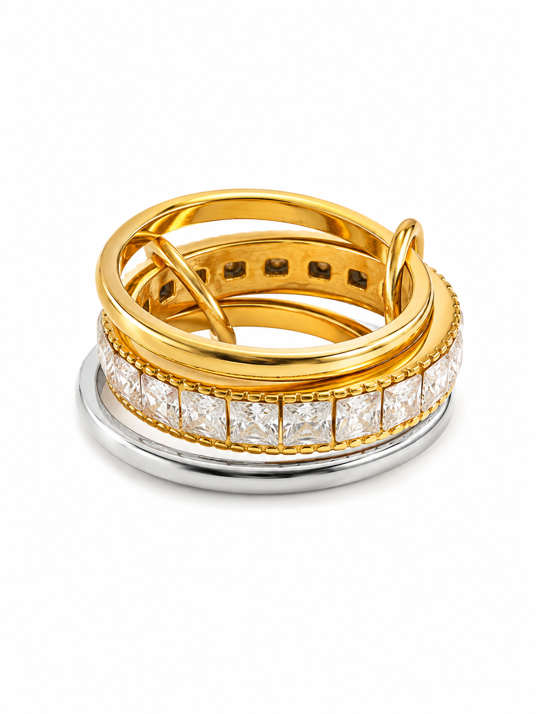 Ring Cube Layers Goud/Zilver