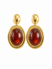 Oorbellen Amber Glow Goud/Bruin
