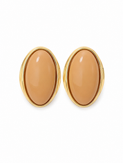 Oorbellen Bold Oval Beige/Goud