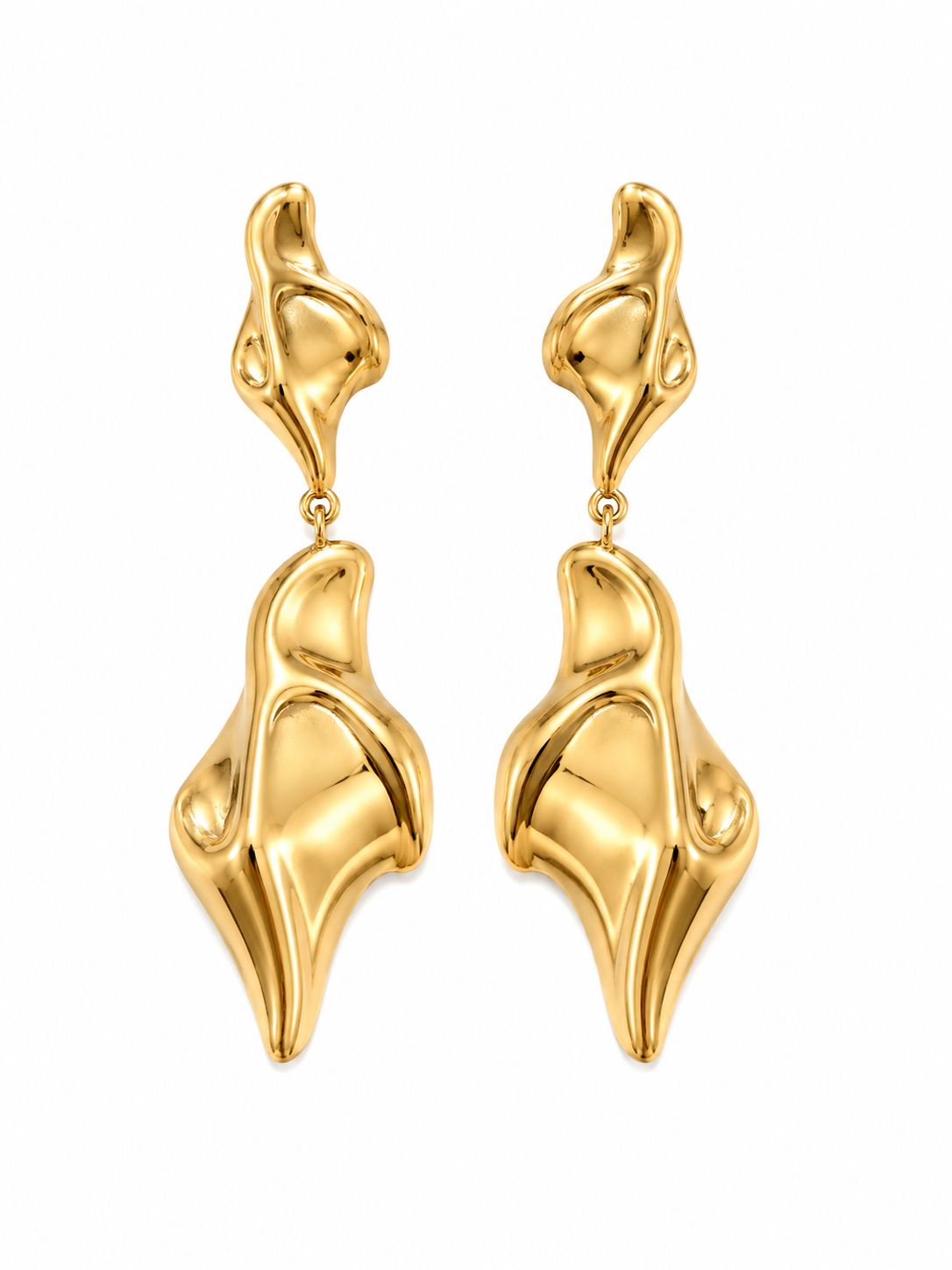 Oorbellen Abstract Melt Goud