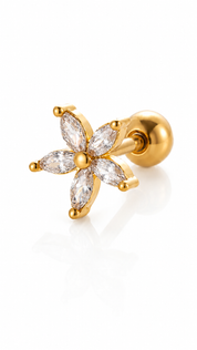 Piercing Crystal Bloem Goud