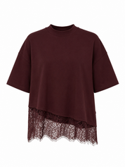T-Shirt Asymmetrisch Kant Bordeaux