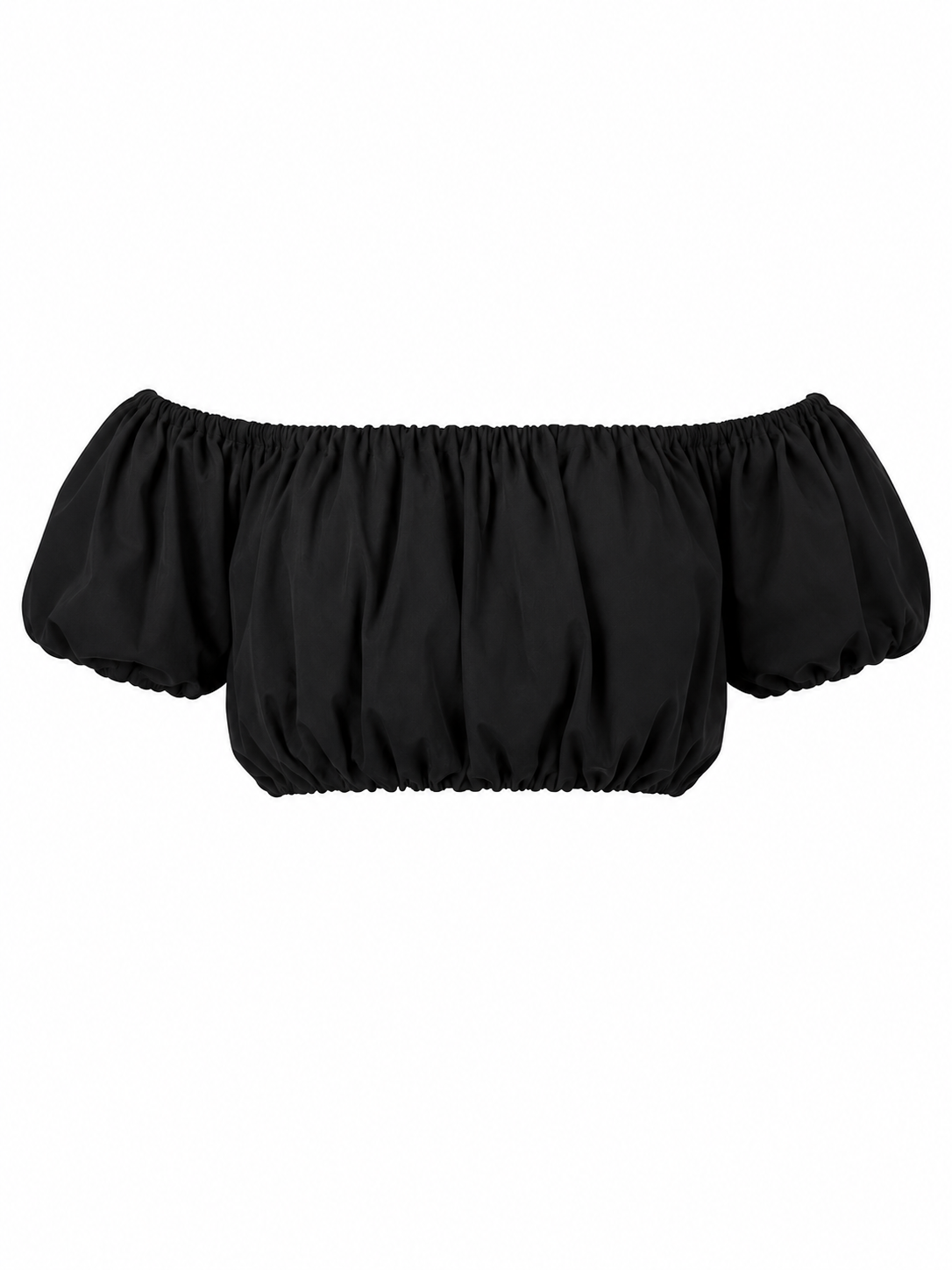 Crop Top Ballon Fit Zwart