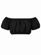 Crop Top Ballon Fit Zwart
