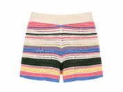 Short Gehaakt Strepen Khaki/Beige