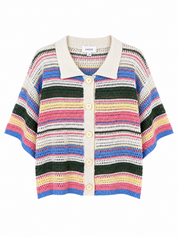 Top Gehaakt Strepen Khaki/Beige