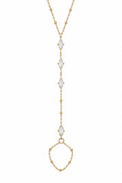 Hand Chain Ruitjes Shimmer Goud