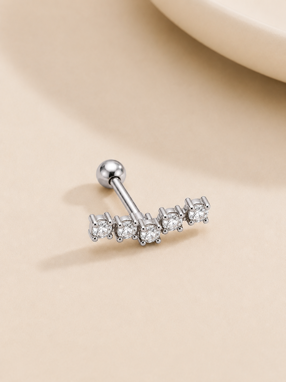 Piercing Crystal Arc Zilver