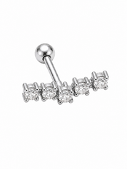Piercing Crystal Arc Zilver