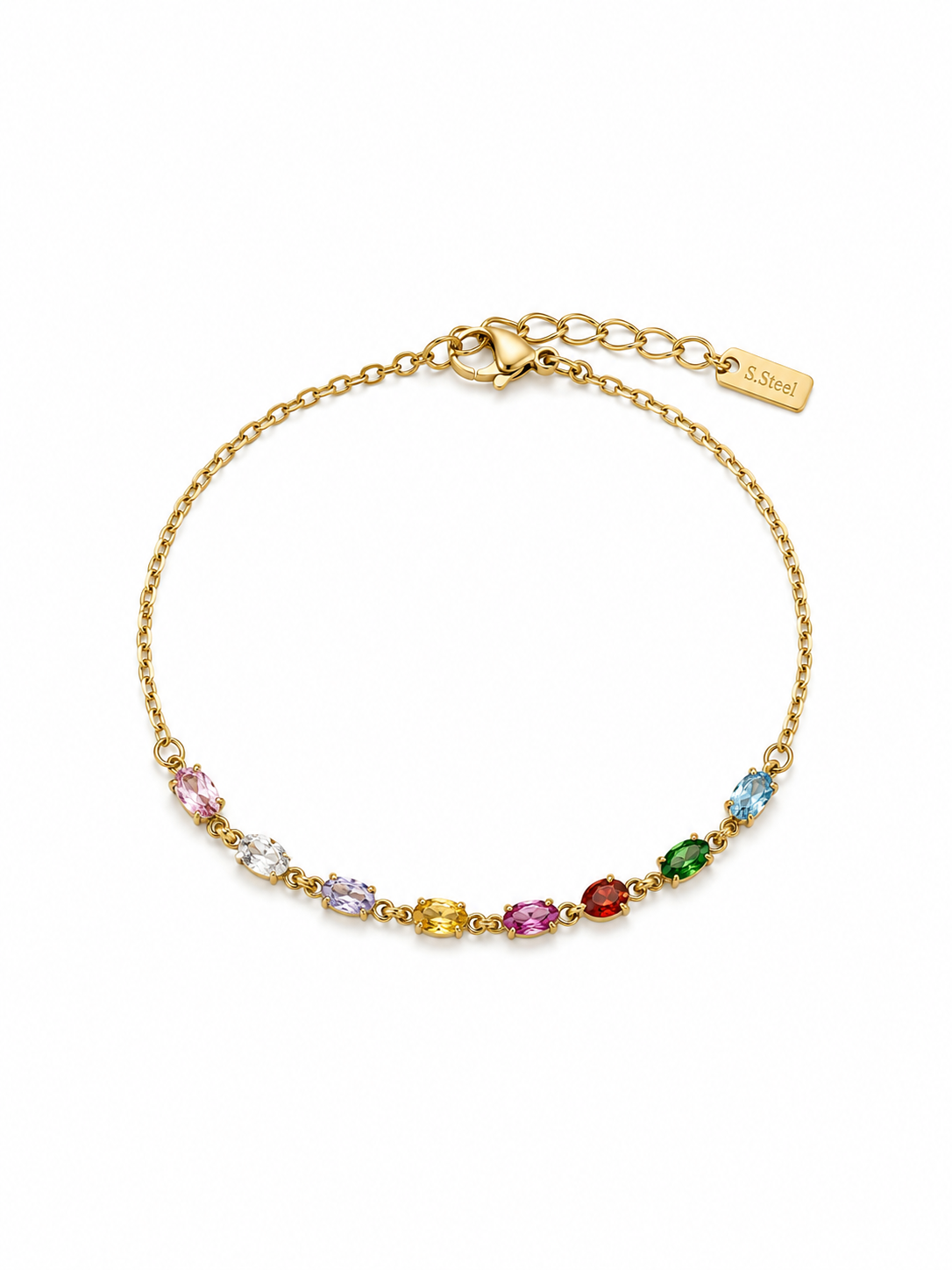 Armband Gekleurde Steentjes Goud