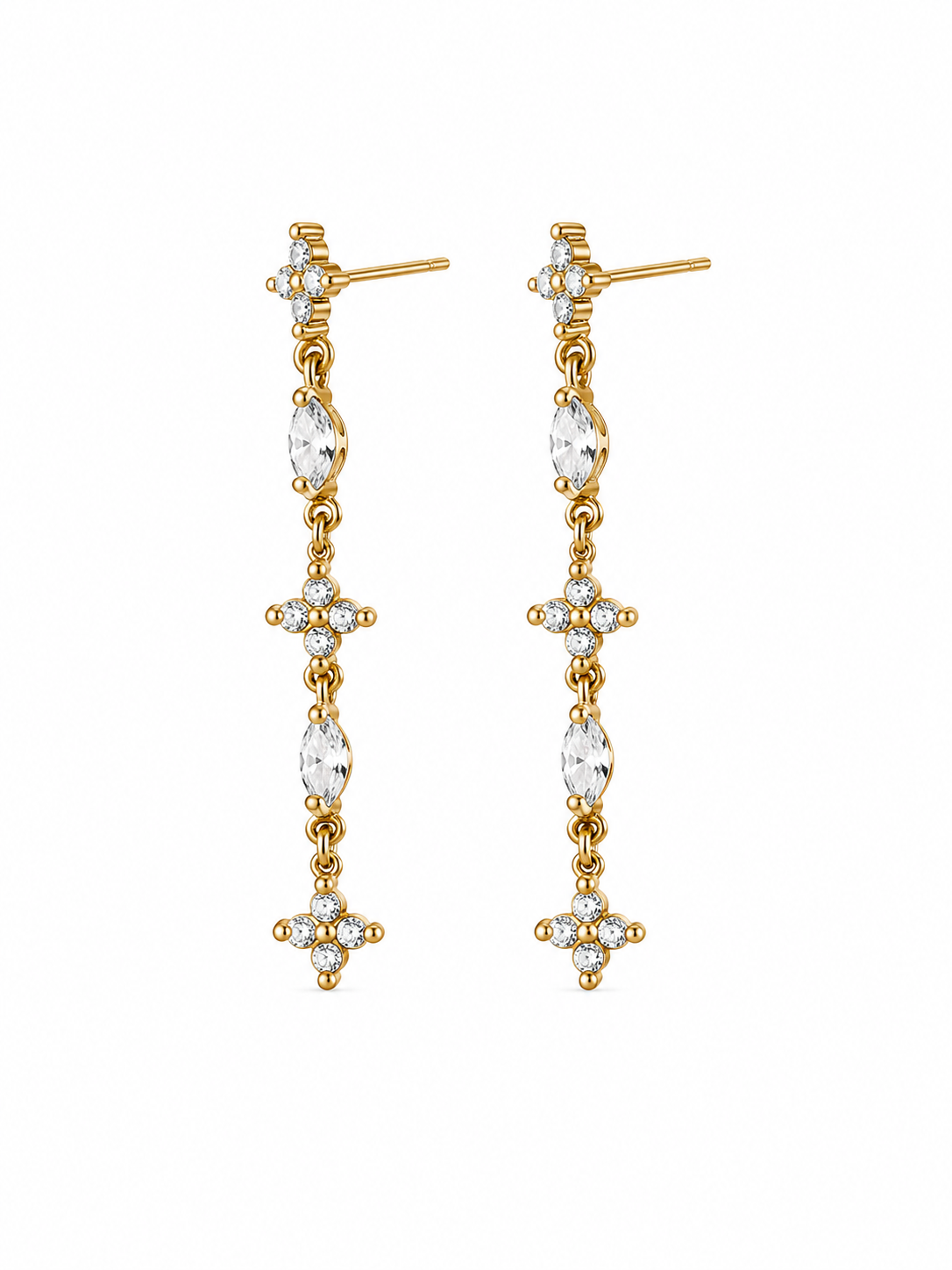 Oorbellen Zirkonia Drop Goud
