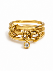 Ring Bandjes + Charm Goud