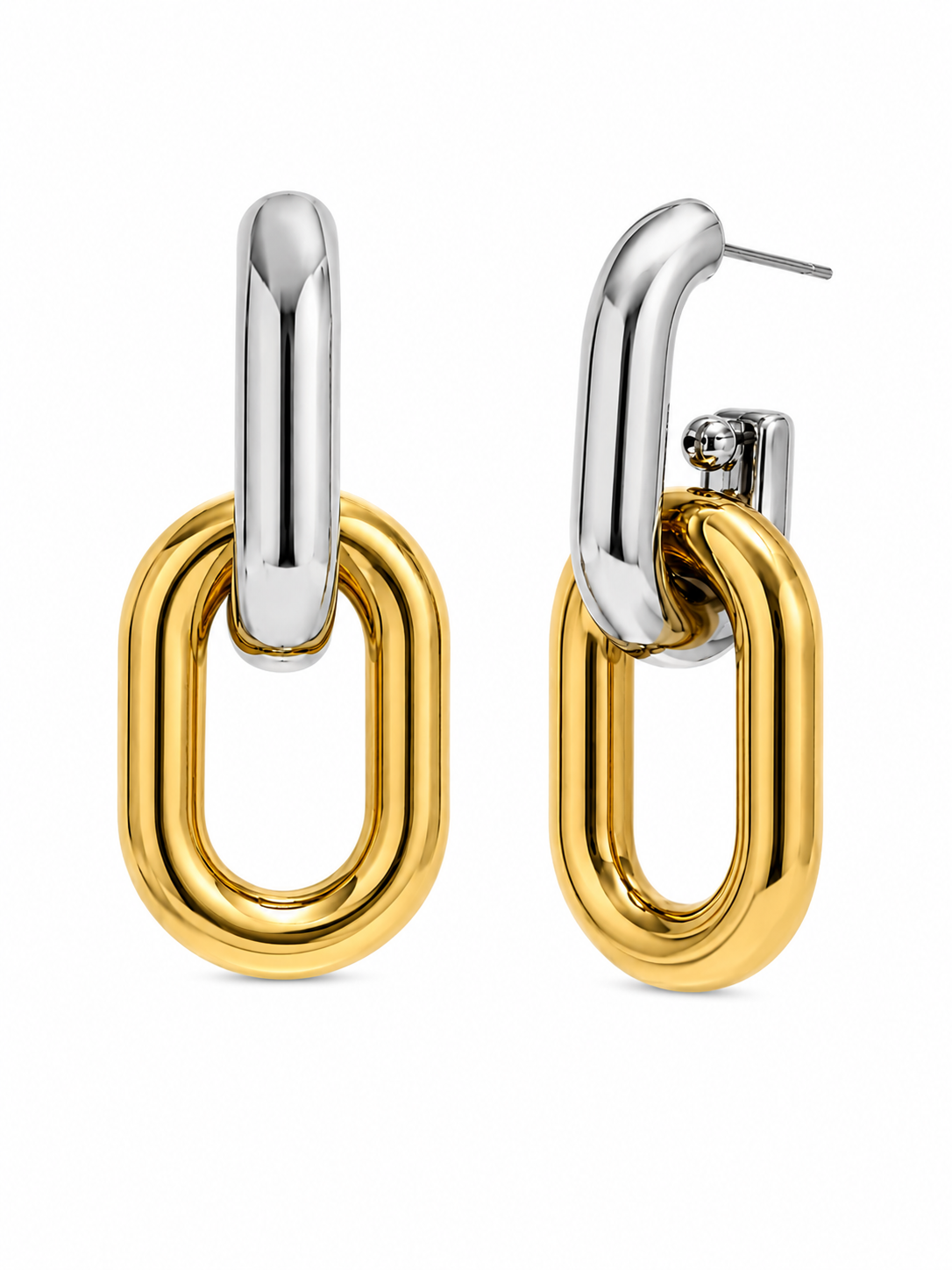 Oorbellen Schakel Duo Zilver/Goud