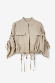 Blouse Cropped Strikjes Taupe