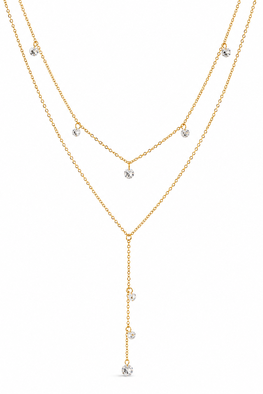 Ketting Crystal Drop Goud