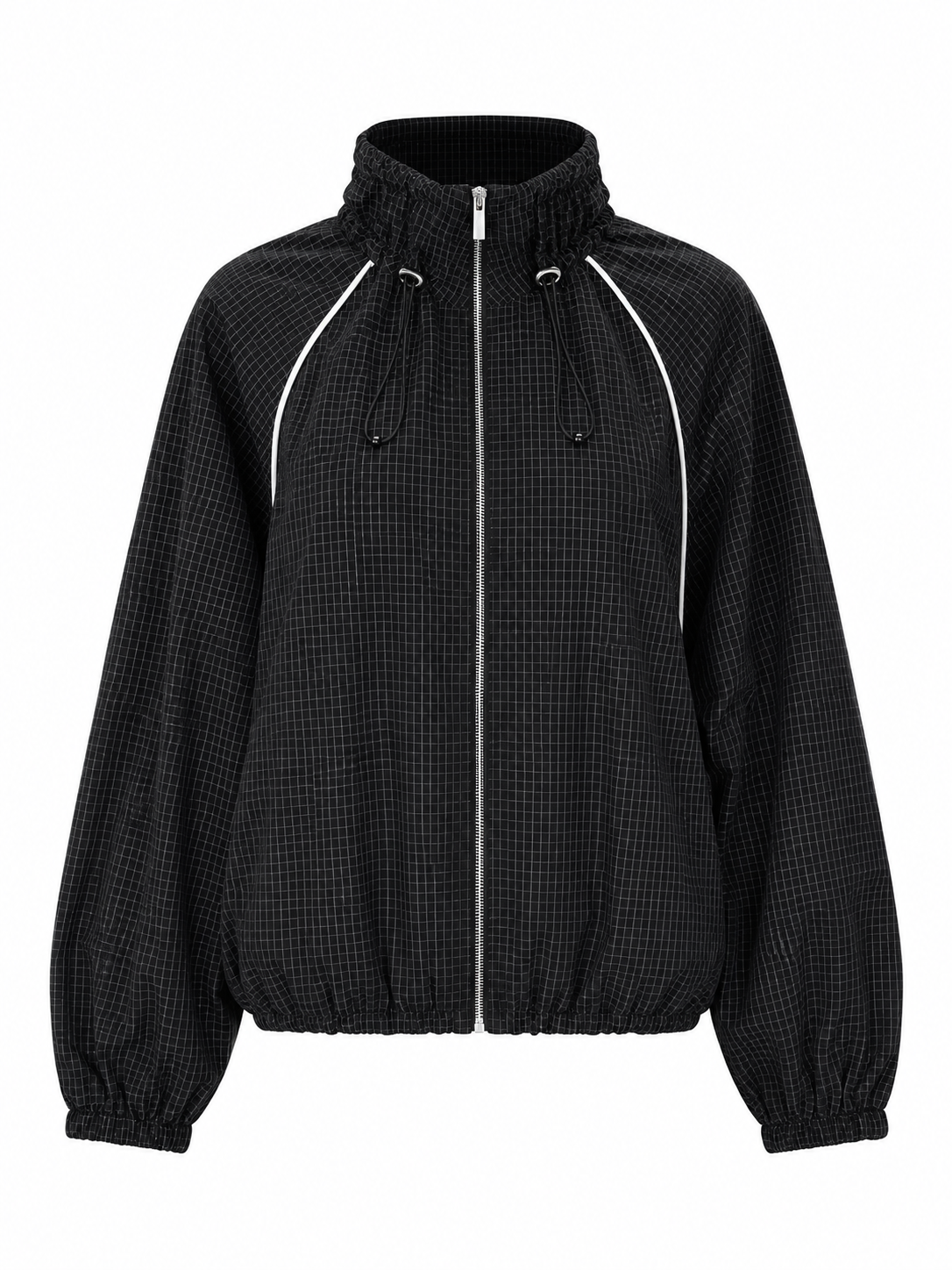 Windbreaker Rasterpatroon Zwart