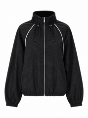 Windbreaker Rasterpatroon Zwart