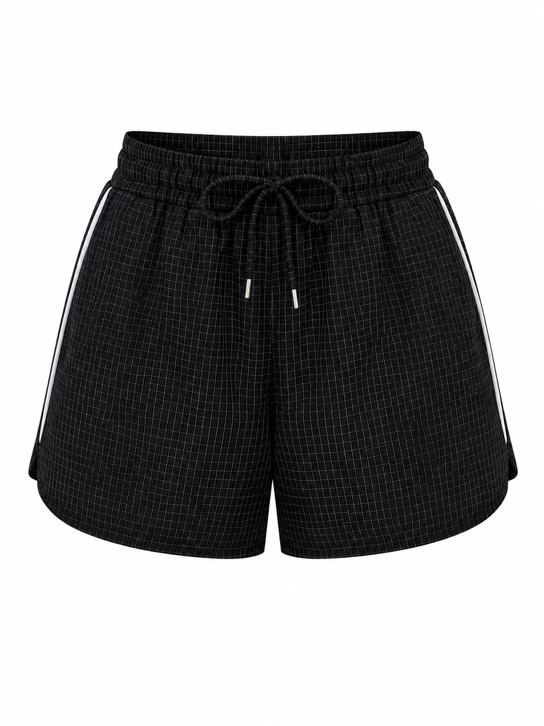 Short Sporty Rasterpatroon Zwart