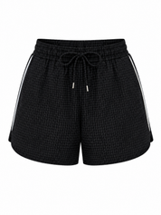 Short Sporty Rasterpatroon Zwart