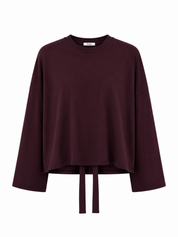 T-Shirt Lange Mouwen Strik Detail Plum