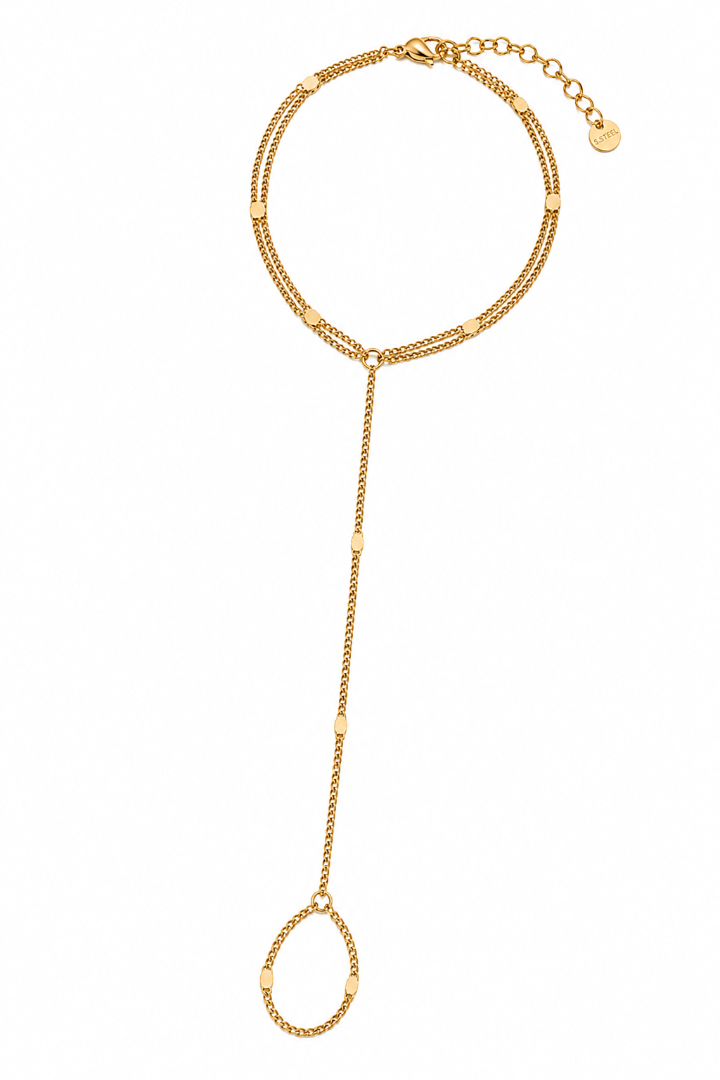 Hand Chain Dubbel Plain Goud