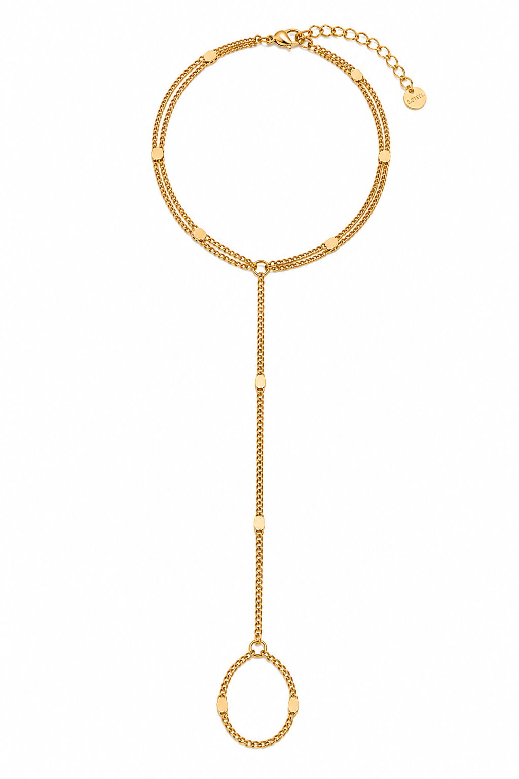 Hand Chain Dubbel Plain Goud
