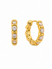 Oorbellen Hoops Twisted Diamantjes Goud