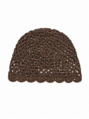 Crochet Muts Donker Bruin