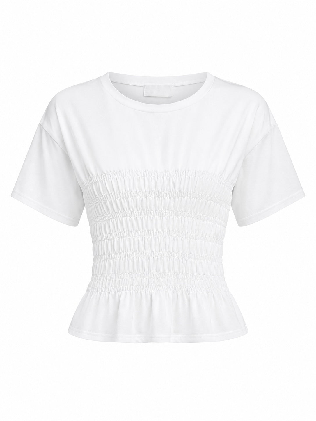 T-Shirt Gesmokt Wit