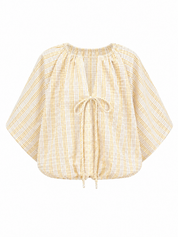 Ballon Blouse Ruit Geel