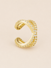 Earcuff Cross Diamond Goud
