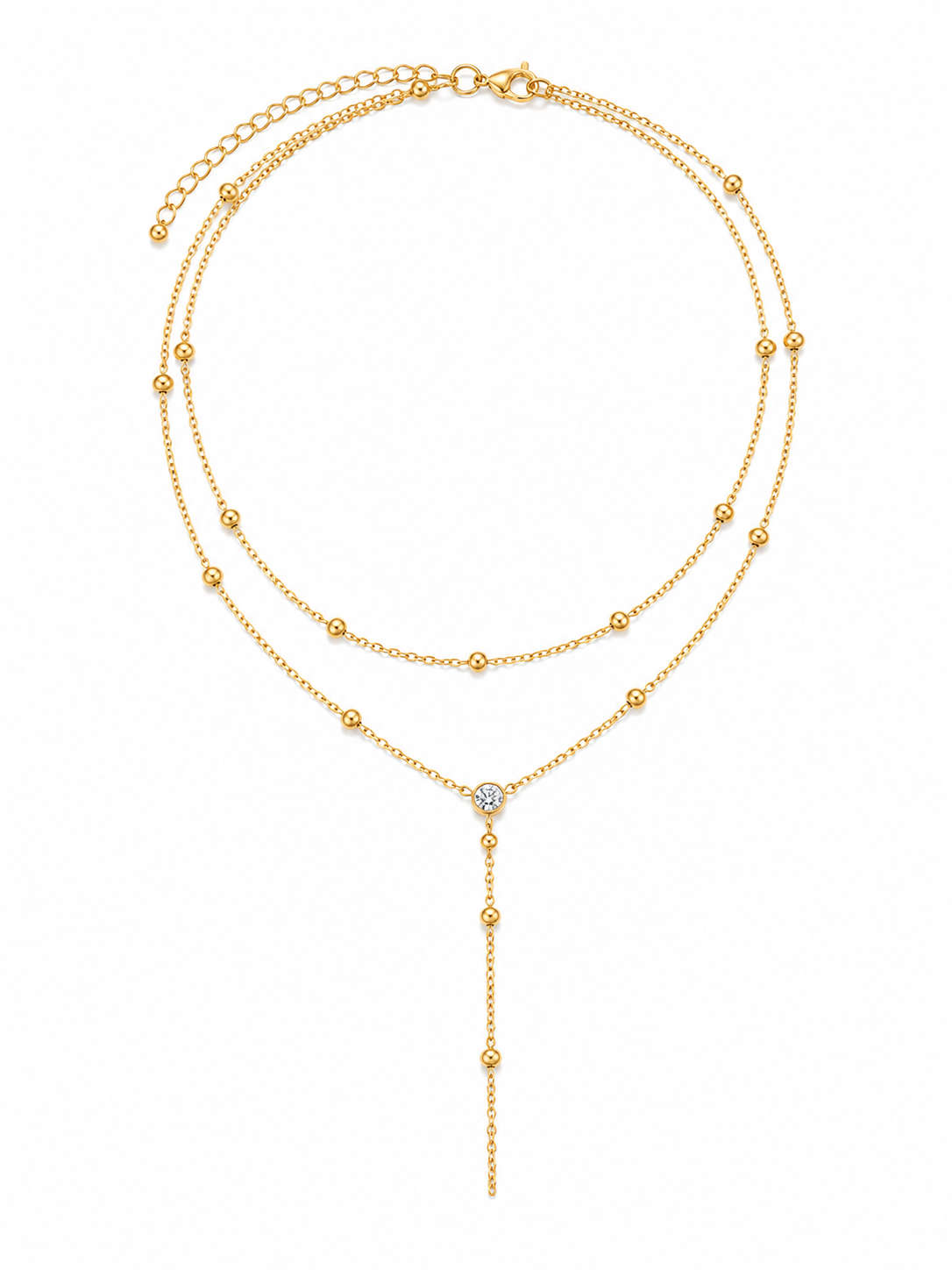 Ketting Layered Drop Goud