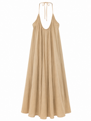 Maxi Jurk Flowy Taupe