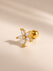 Piercing Crystal Bloem Goud